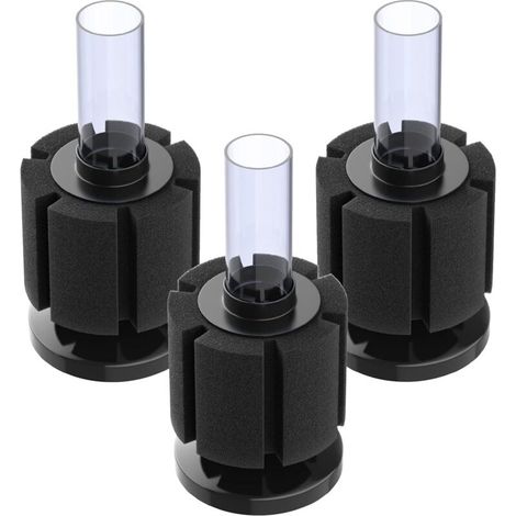 Silent Nano Biological Sponge Filter for Aquariums - Pack of 3 Foam Filters for Betta Fry, Shrimp and Small Fish - Compatible with Nano Aquariums up to 40 liters