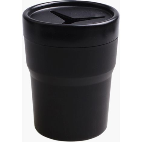 Porte-gobelet Voiture 2 Pièces Noir PVC Boîte à Crayons Boîte à Monnaie Poubelle Mini Support Fixation Auto (1/5)
