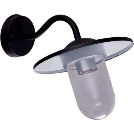 Aplique de pared exterior con brazo flexible – Acero negro, IP44, 25 W máx., E27, Ø250 x H365 x D210 mm