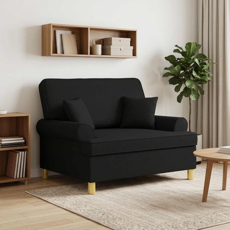 vidaXL Fauteuil XXL avec coussins Noir Tissu (1/5)