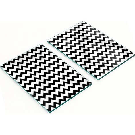 Taglieri da cucina decorativi in vetro con grafica a zigzag, 2x40x52 cm (1/5)