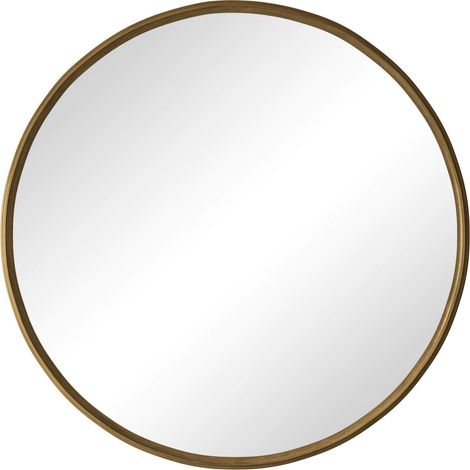 Miroir rond bronze 80 cm - Cadre métal robuste - Fixation murale - Pour salle de bains, chambre, couloir, comptoir - Déco intérieure élégante - Design classique (1/5)