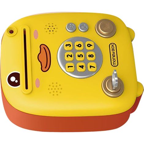 Coffre à Monnaie Électronique Chantant en Forme de Porcelet, avec Reconnaissance Faciale et Empreinte Digitale, Musique et Lumière, pour Enfants Garçons Filles, Petit Canard (1/5)
