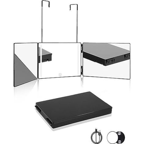 Miroir Coiffeur - FOLAYA - Miroir 360 - LED - Pliable - Grossissant 10X (1/4)