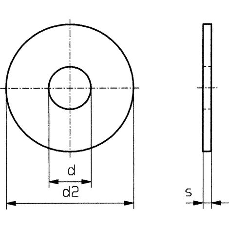 Rondelle 5.3 mm 15 mm acier galvanisé 100 pc(s) TOOLCRAFT 5,3 D9021:A2K 192033 S59653 (1/4)