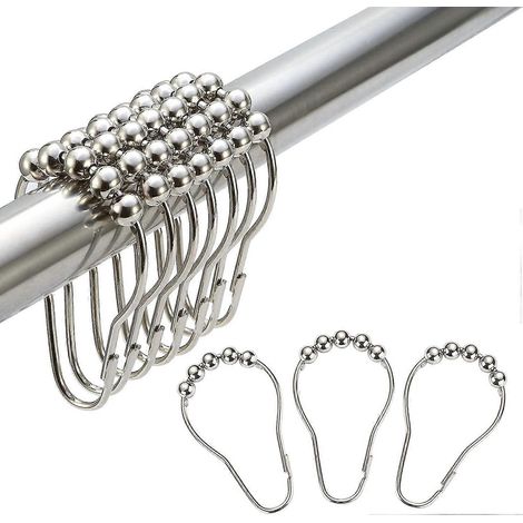 Tringle de douche lot de 12 acier inoxydable pour salle de bain (1/5)