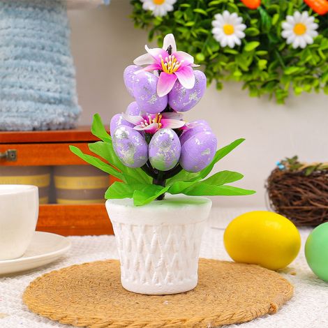 Oeufs De Pâques - Décoration En Pot Miniature Pour Intérieur - Ornement Festif Pour Décoration Maison Pâques - 1 Pièce (1/5)