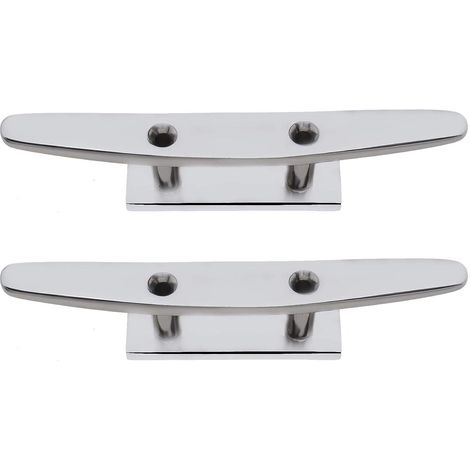 CCYKXA 2pcs 4 Inch 316 Stainless Steel 2 Hole Mooring Cleats for Securing Boat Docks (1/5)