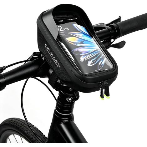 Support Téléphone Vélo Étanche Sacoche Guidon Moto avec Cache-Pluie pour 4.7-7 Pouces Smartphone Navigation Portable Randonnée Pochette Étanche Anti-Vibrations (1/5)
