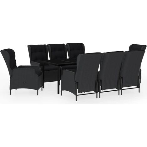 Maison Exclusive - Set Mobili da Pranzo per Giardino 9 pz Grigio Scuro (1/5)