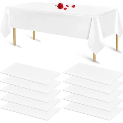 Nappes jetables - Blanc - 137x274cm - Imperméable - Résistant à l'huile - Lot de 10 (1/4)