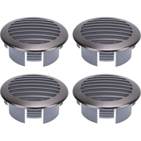 Ortviai Grille de ventilation ronde en acier inoxydable 316 pour plafond, 76 mm, gris foncé, lot de 4 (1/5)