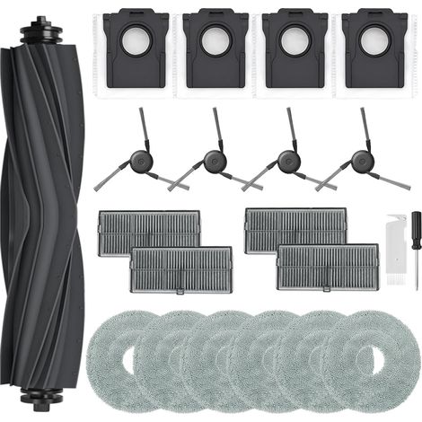 Accessoires pour Dreame L10s Ultra Gen 3/Mova P50 Pro Ultra/X40 Ultra/L40 Ultra/X40 Ultra Complete/X40 Master, 1 Brosse Principale, 4 Filtres, 4 Brosses Latérales, 4 Sacs, 6 Serpillières