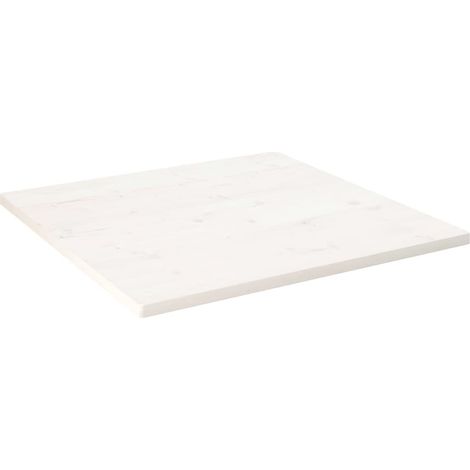 Dessus de table Plateau De Table Plan de travail blanc 80x80x2,5 cm bois de pin massif BZTHBS180302 (1/5)