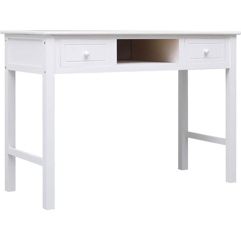 Maison Exclusive - Schreibtisch Weiß 110×45×76 cm Holz (1/5)
