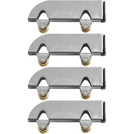 Roulette de porte coulissante en verre, poulie de 5 mm en acier inoxydable avec pince de serrage pour vitrine, coulissement fluide et silencieux (1/5)