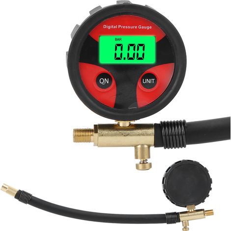 Multifunktionales digitales LCD-Druckmessgerät für Autoreifen, Luftdruckprüfer und -aufbläser, 12V-Steuergerät, präzise Anzeige. (1/5)