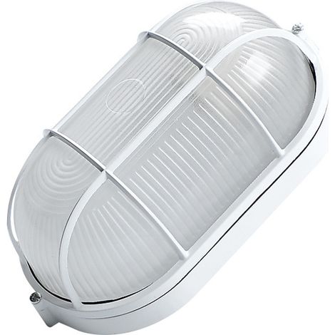 Hublot ovale 20W IP44 E27 blanc Haute transmission lumineuse (1/5)