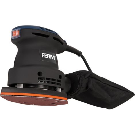 Ferm – Ponceuse multifonction 220W PSM1013 – Système d'aspiration intégré – Patin Velcro pour changement rapide – Pour bois, métal et plastique