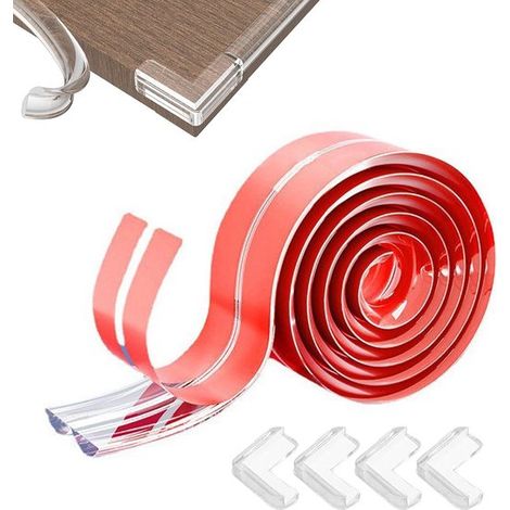 Protezioni angolari per bambini, adatte per mobili, paracolpi per culla, strisce di protezione per bordi (6 metri, 10 mm2 mm, con 4 angoli), morbide e sicure.