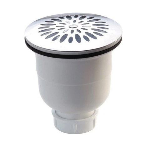 Nicoll – Bonde de douche Ø90 mm – Grille inox – Sortie verticale J.C.Ø40 – Siphon amovible démontable – Universelle pour receveurs