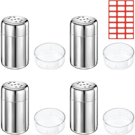 Este juego de 4 mini saleros y pimenteros de viaje, que miden 38 mm x 26 mm, es compacto y portátil, perfecto para acampar, picnics y para llevar en la lonchera. (1/4)