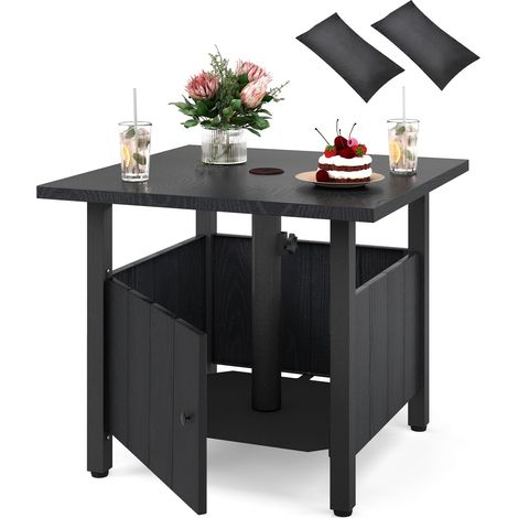 table avec trou pour parasol extérieure côté terrasse support base petit bout de table bord de piscine ajustable café terrasse piscine café extérieu (1/5)
