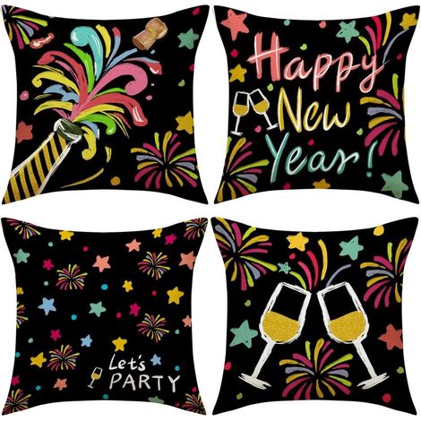 Good year Covers of cushion decorative for the Nouvel An and the parties months, perfectly for decorate your sofa or your armchairs (1/5)