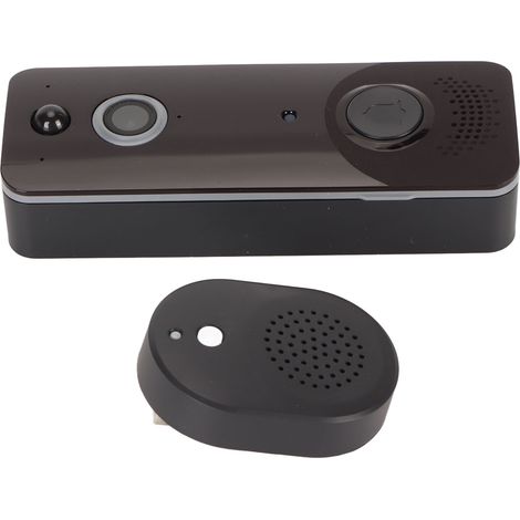 Sonnette vidéo bidirectionnelle avec audio, vidéo HD et vision nocturne, caméra sans fil intelligente WiFi pour la surveillance intérieure et extérieure (1/5)