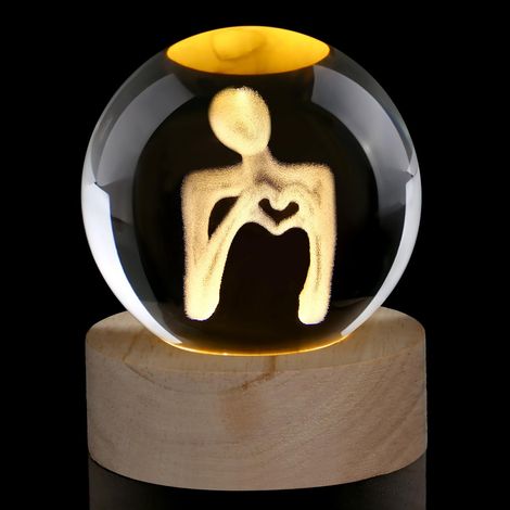 Boule de Neige de 60 mm en Cristal - Cadeau d'Anniversaire pour Lui ou Elle, Trophée en Verre, Décoration, Cadeau d'Amour pour la Saint-Valentin, Mariage pour Elle (1/5)