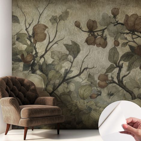 Tapete Selbstklebend - Wandtapete modern - Tapete mit Motiv - Tapete Schlafzimmer Blumenschönheit 250x250 cm (1/5)