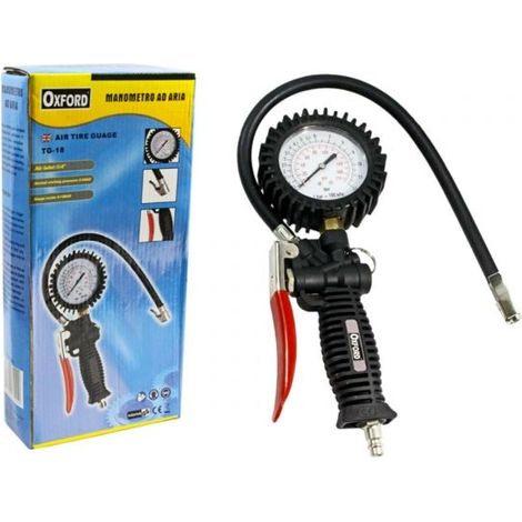 MANOMETRO PISTOLA COMPRESSORE 0-12 BAR GONFIAGGIO ARIA AUTO MOTO TG-18