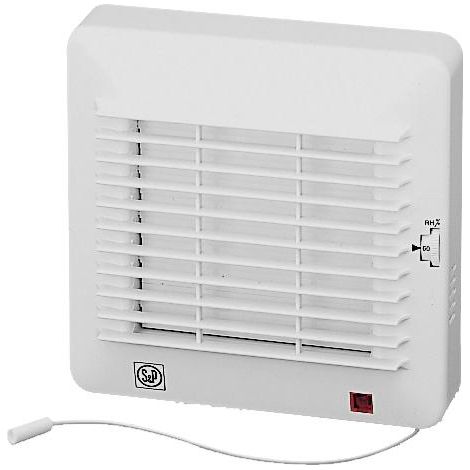 Aérateur standard, 180 m3/h, temporisation fixe, volets automatiques, D 120 mm S&P (UNELVENT) 404211
