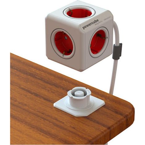 Allocacoc PowerCube base múltiple 1,5 m 5 salidas AC Interior Rojo, Blanco (1/4)
