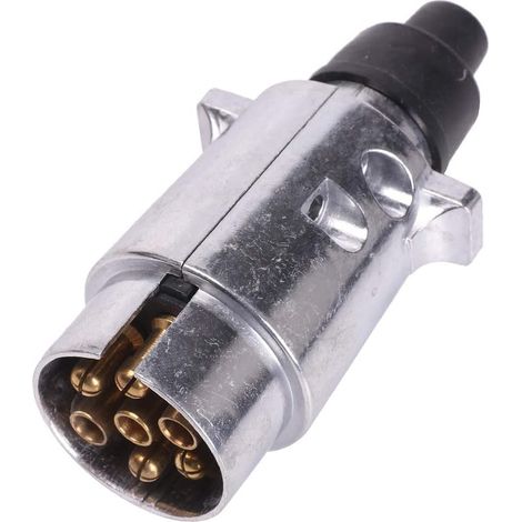 Barre De Remorquage Fiche De Remorque électrique 7 Broches Métal Alliage D'aluminium Connecteurs De Feux De Voiture à 7 Voies pour Caravanes Ou Autres Véhicules Utilitaires (1/5)