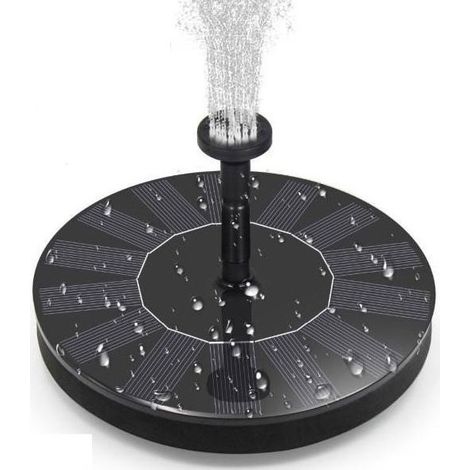 Fontaine à eau solaire 16 cm Noir (W) (1/5)