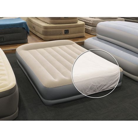 Pack matelas gonflable Pillow Rest Mid Rise 2 places Intex + Drap housse (1/5)