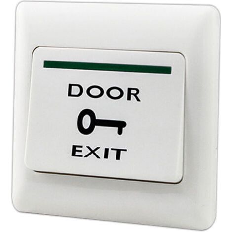 Botón de liberación de salida por pulsación NO/COM Panel de interruptores Sistema de control de acceso de puertas 86 mm x 86 mm 36 V 3 A Blanco
