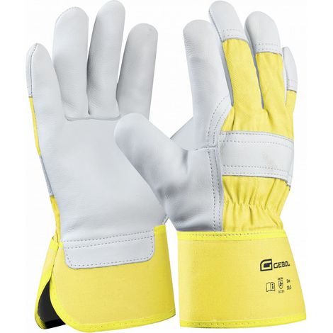 Gebol Handschuh Worker Pro Größe: 9 Gelb Premium-Rindsvollleder (1/2)