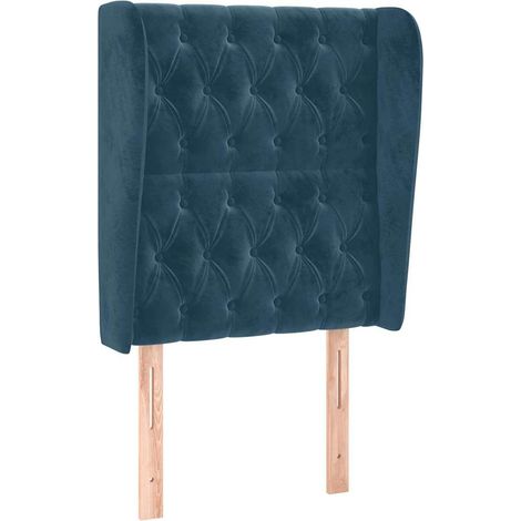 Maison Exclusive - Cabecero con orejas de terciopelo azul oscuro (1/5)