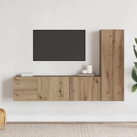 Maison Exclusive - Mobili TV a Parete 3 pz Rovere Artigianale in Legno Multistrato