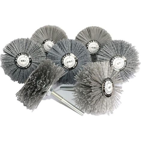 Meuleuse,80mm foret abrasif en Nylon fil meule radiale soies brosse de polissage pour meubles en - 80 2pcs[C57] (1/4)