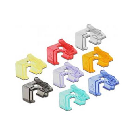 Kit de démarrage RJ45 86420 – Clip de réparation pour câbles réseau – 16 pièces triées par couleur – Adaptable à différents connecteurs – Delock (1/6)
