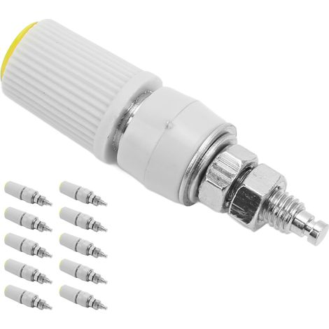 10pcs Douilles Banane 4mm Connectique M5 Laiton Nickelé Femelle Équipement Électronique Jaune (1/5)