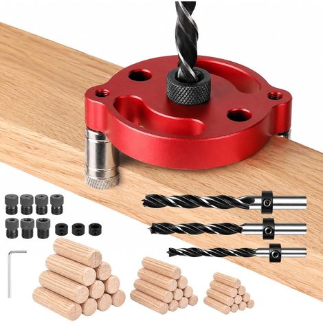 Gabarit de Percage Vertical, Guide De Perçage Vertical En Aluminium Avec Douilles 2-10 mm, Positionneur de Chevilles à Centrage Automatique pour Perçage et Repérage du Centre (1/5)