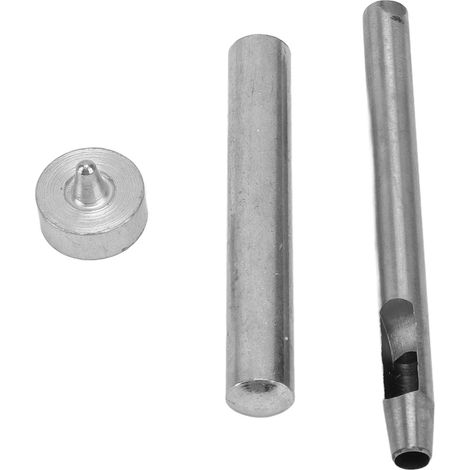 50 rivets en cuir, œillets ronds à trou intérieur, avec 3 outils pour loisirs créatifs, 6 mm / 0,24 po (1/5)