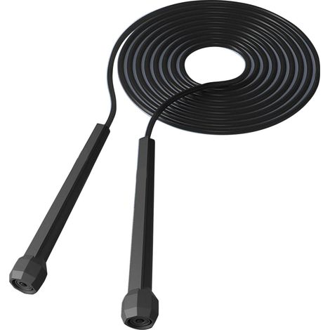 Corde à sauter fitness avec poignée portable réglable, entraînement sportif pour enfants adultes étudiants noire (1/5)