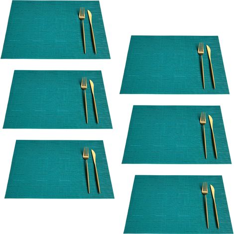 Placemat Rectangulaire - Résistant à la Chaleur Jusqu'à 82 °C - Lavable en Surface - Pour Table de Cuisine et Salle à Manger - Lot de 4 (1/5)