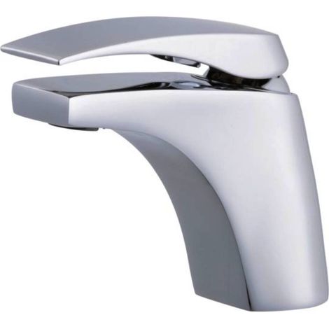 Robinet de lavabo mitigeur chromé pour salle de bain design (1/2)