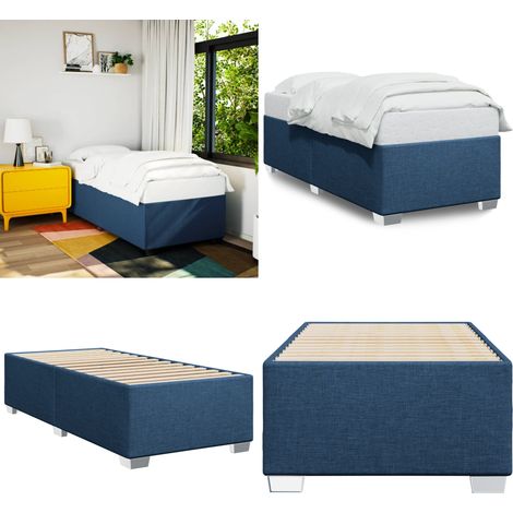 Bettgestell ohne Matratze Blau 80x200 cm Stoff - Bettes - Schlafsofa - Boxspringbetten - Doppelbett - Einzelbett - Home & Living (1/5)